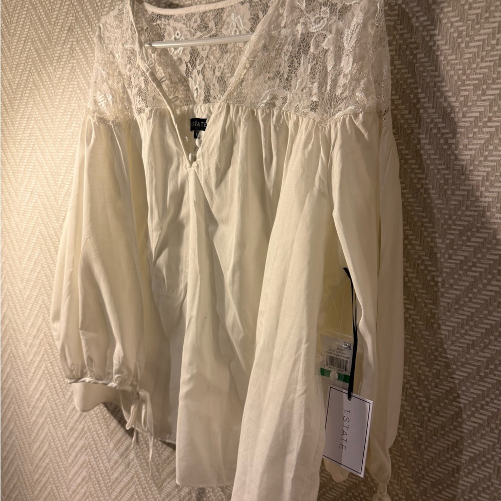 NWT 1. State Ivory Lace Women's Blouse